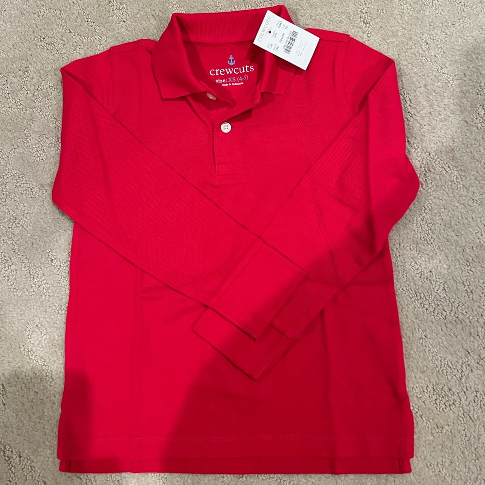 Brand New With Tags. J Crew Factory Crewcuts Boys Long Sleeve Polo